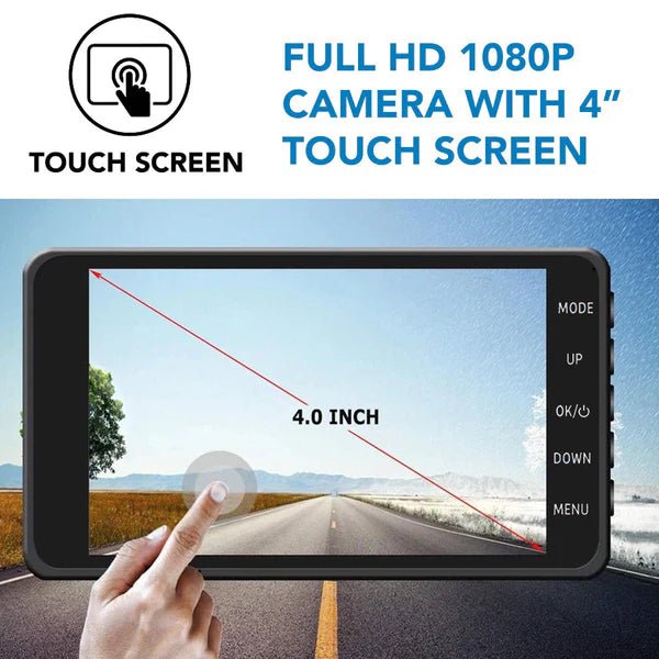 Wireless Dash Cam with Night Vision, Front & Rear Cameras - Lexians