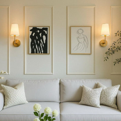 Wireless Dimmable Fabric Wall Light Set with Free Bulbs - Lexians