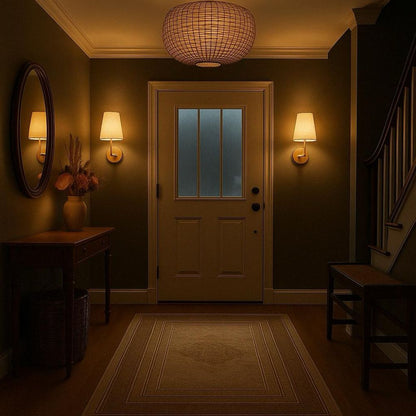 Wireless Dimmable Fabric Wall Light Set with Free Bulbs - Lexians
