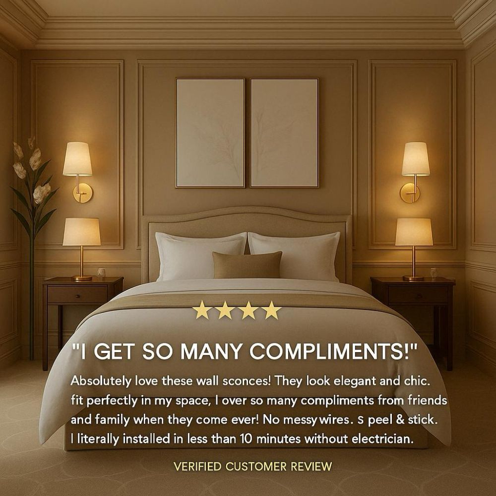Wireless Dimmable Fabric Wall Light Set with Free Bulbs - Lexians