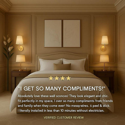Wireless Dimmable Fabric Wall Light Set with Free Bulbs - Lexians