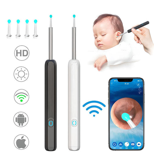 "WIRELESS EARWAX REMOVER OTOSCOPE 1080P; Expertly designed with HD camera and LED; Ensures accurate, hygienic ear care."