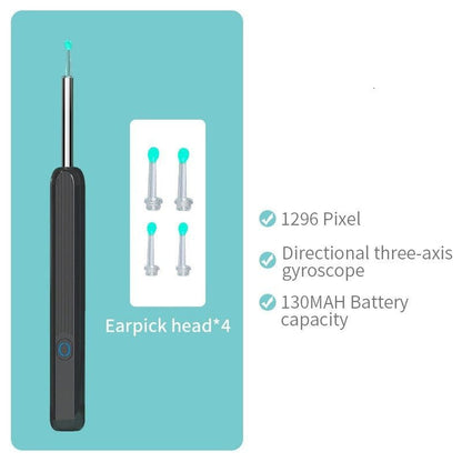 "WIRELESS EARWAX REMOVER OTOSCOPE 1080P; Expertly designed with HD camera and LED; Ensures accurate, hygienic ear care."