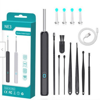 "WIRELESS EARWAX REMOVER OTOSCOPE 1080P; Expertly designed with HD camera and LED; Ensures accurate, hygienic ear care."