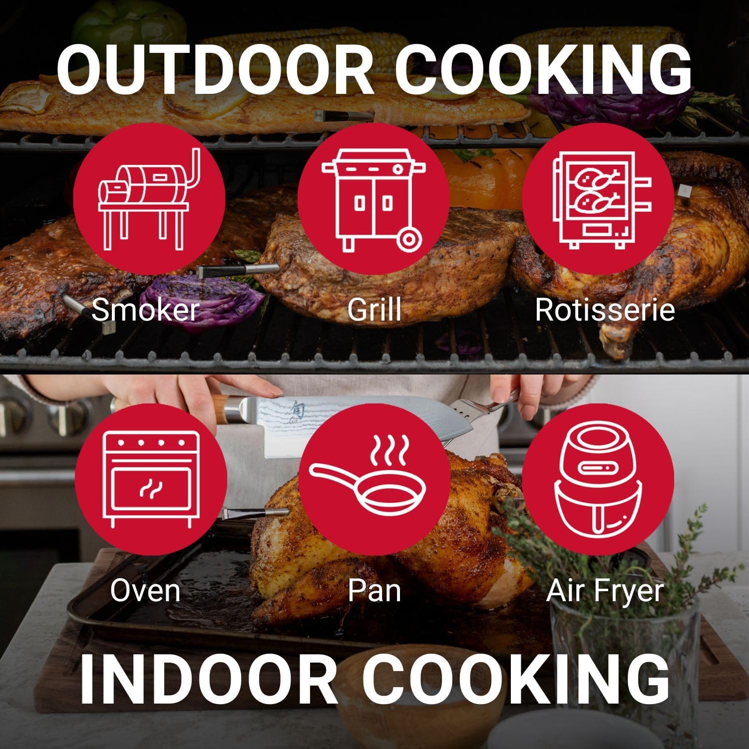 Wireless Smart Bluetooth Meat Thermometer - Gold - Lexians