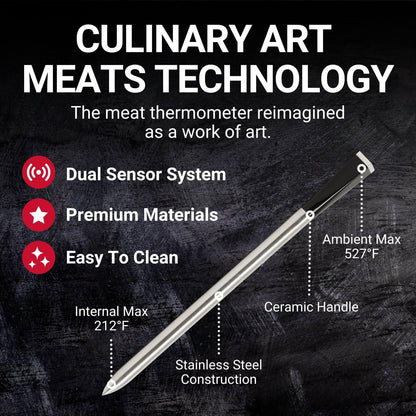 Wireless Smart Bluetooth Meat Thermometer - Gold - Lexians