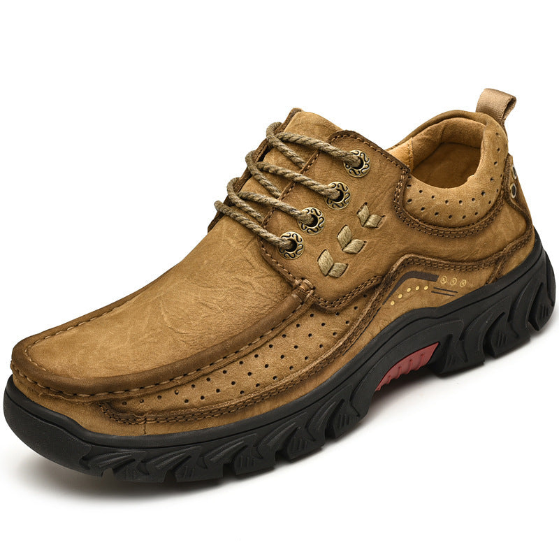 Side view of women's orthopedic leather boots, designed for comfort and slip-resistant wear