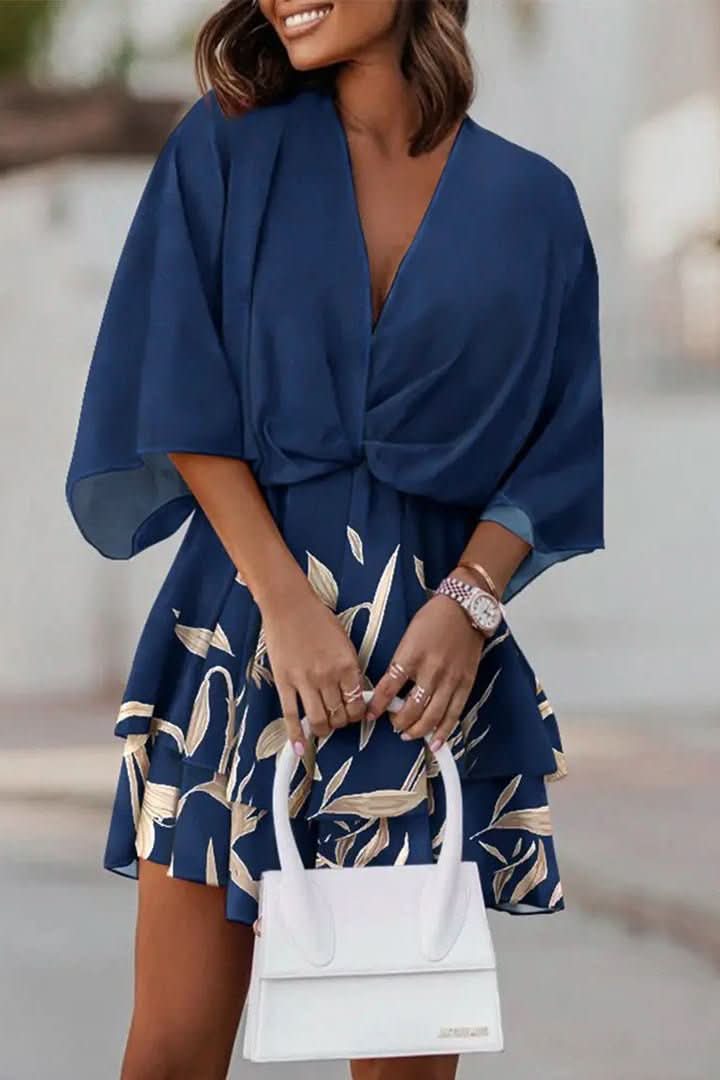 Versatile women's bohemian off-shoulder mini dress. Casual, short summer dress for beach, party or vacation.