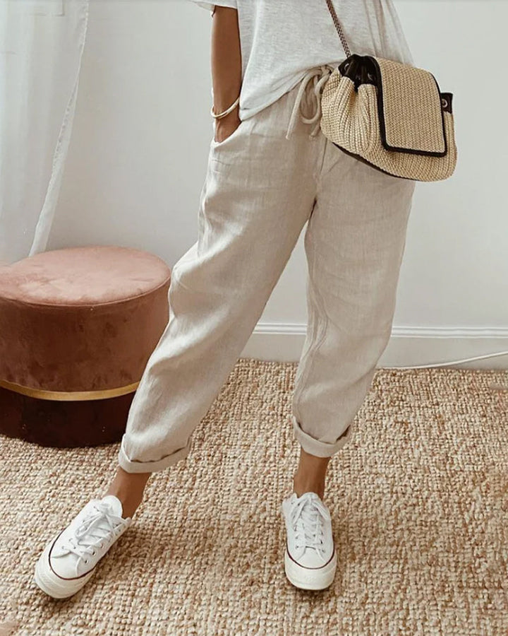 Women's breathable comfort pants, full-length, ideal for everyday versatile fashion.