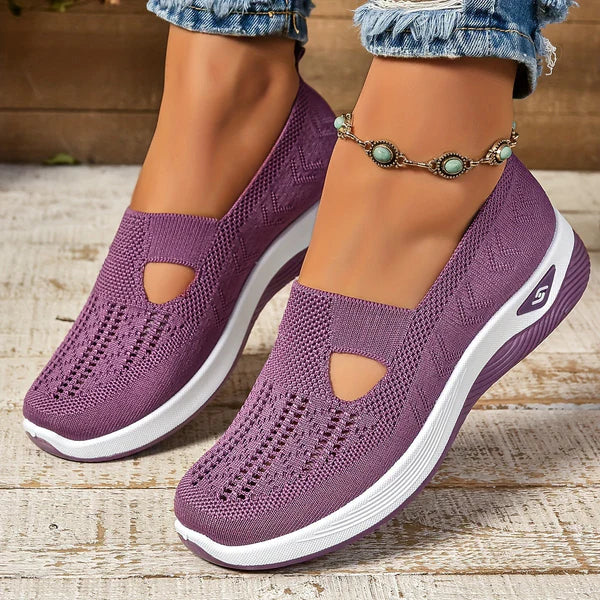 Breathable slip-on walking sneakers for women, offering lightweight design and ultimate comfort