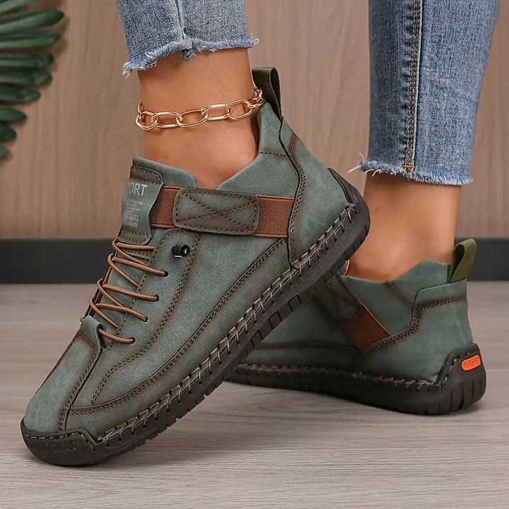 Stylish women's orthopedic sneakers with superior cushioning for active walking comfort.