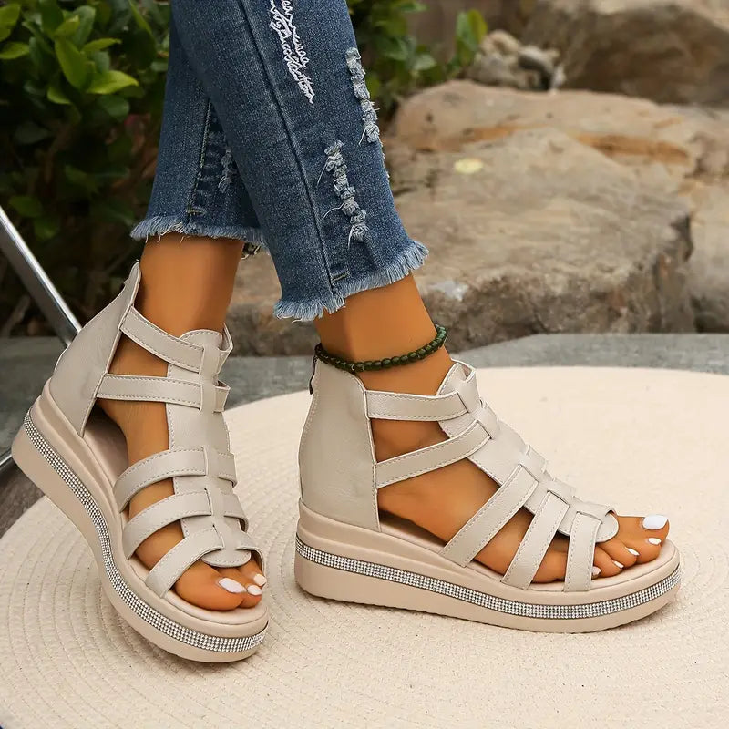 Women's elevated wedge sandals for ultimate comfort, perfect casual footwear for versatile summer occasions.