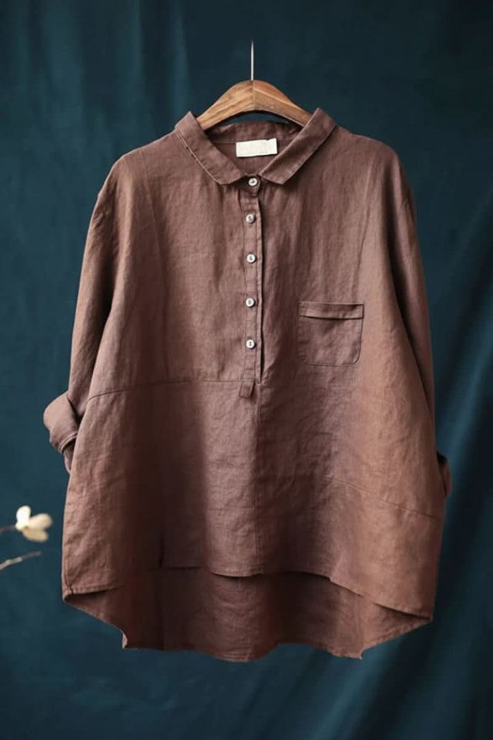 Women's long sleeve casual top, an effortless style blouse for versatile work and everyday comfort.