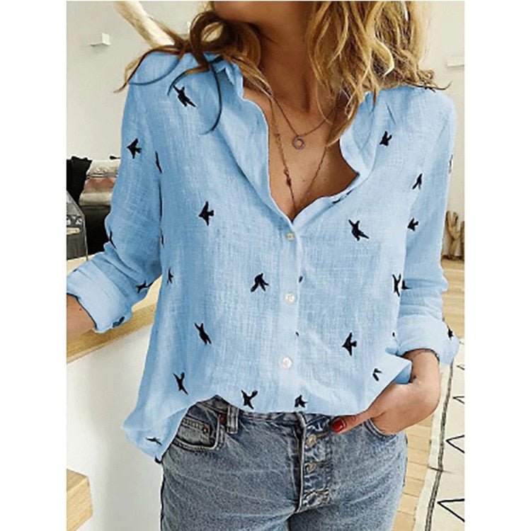 Stylish women's blouse, a chic flowy top that adds elegance to any casual or professional outfit.
