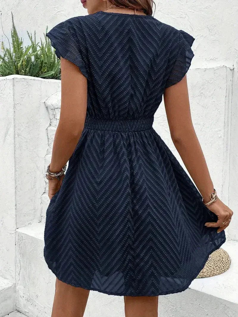 Elegant women's summer dress with a stylish sweetheart neckline and a comfortable flared skirt.
