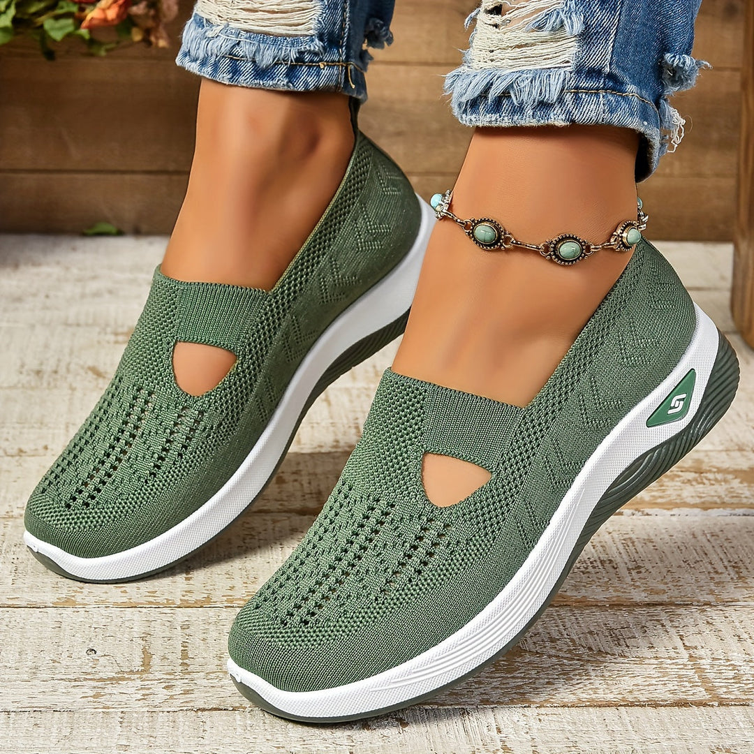 Comfortable women's slip-on sneakers. Ergonomic support & lightweight design for daily walking.