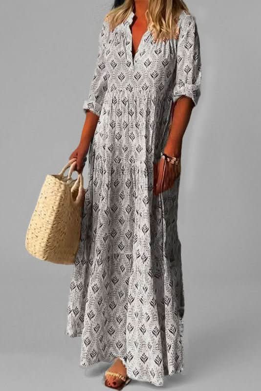 Beautiful women's tiered maxi dress, offering a flowing silhouette for effortless style.