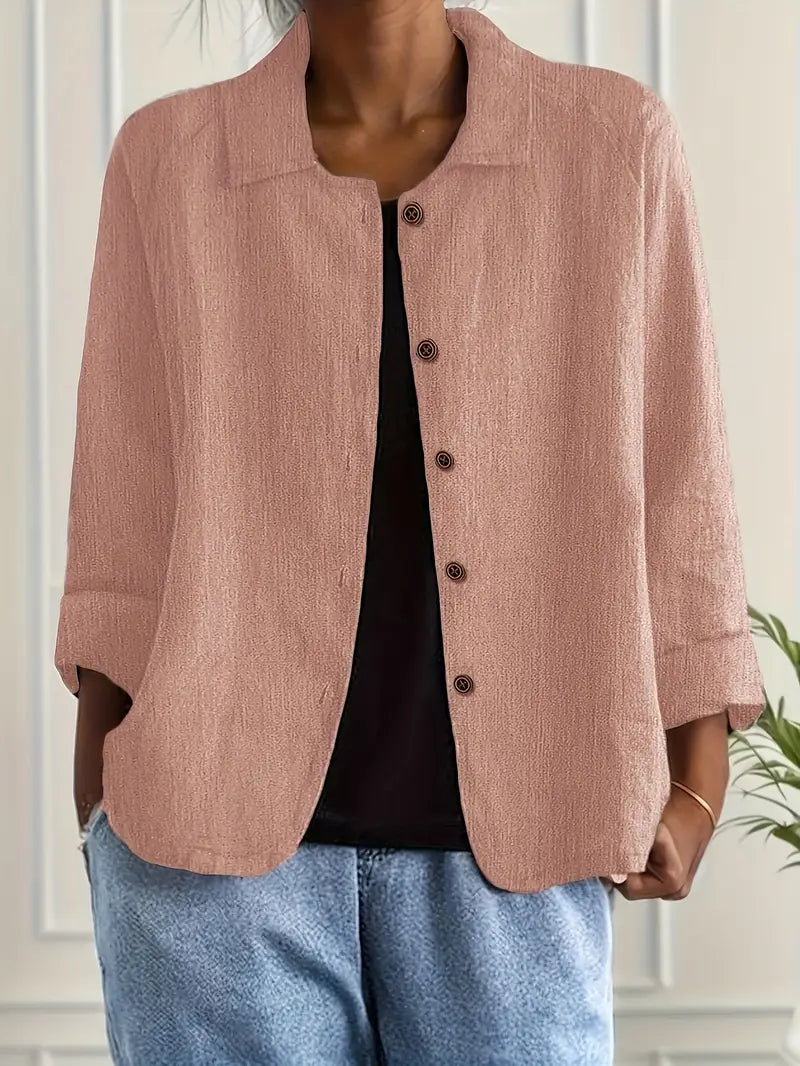 Lightweight women's shirt cardigan, flowy design with button front for summer fashion.
