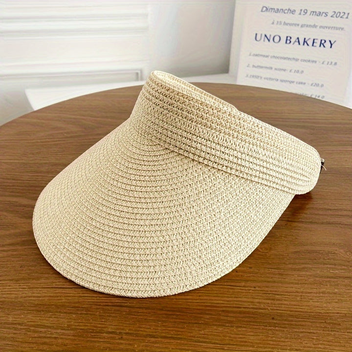 Coffee women's wide brim sun visor, foldable design for travel, offers excellent UV sun protection.