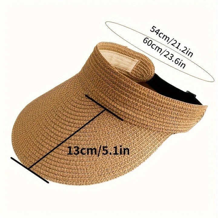 Women's wide brim UV protection sun visor, foldable & portable. Perfect for summer beach travel.