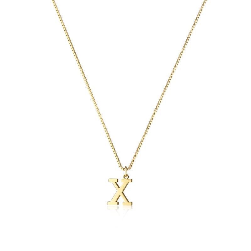 Durable gold initial necklace, women's personalized jewelry piece