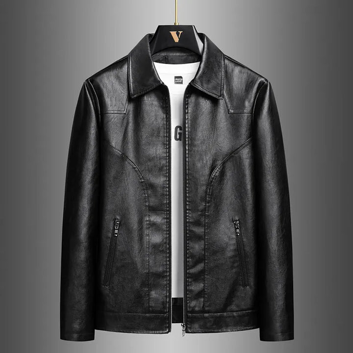 Chic black vegan leather moto jacket for women, a stylish outerwear piece