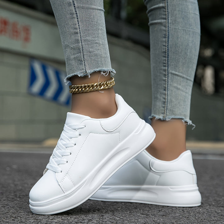 Top-down view of women's comfortable orthopedic footwear, breathable mesh & easy fit.