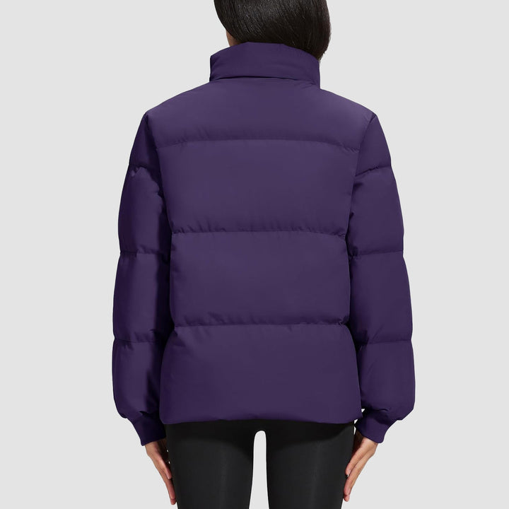 Black women's insulated jacket, close-up of pocket detail, practical and warm