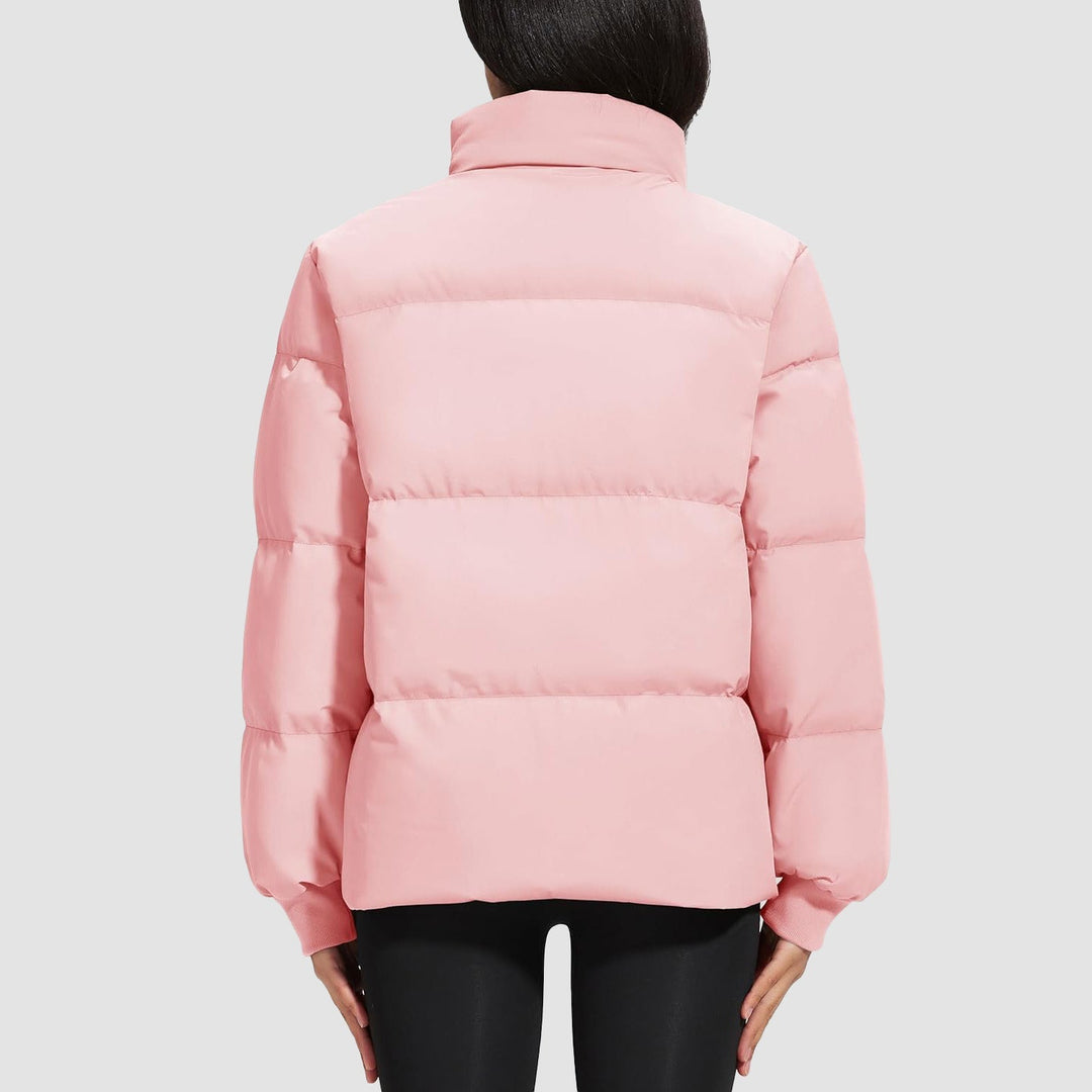 Black women's puffer jacket in different sizes and colors, quilted and insulated option