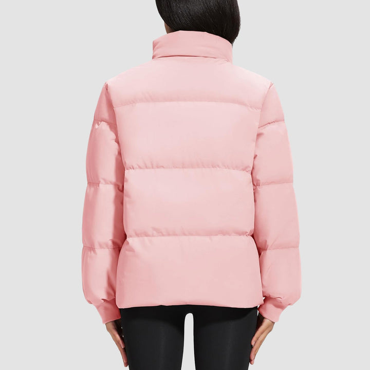 Black women's puffer jacket in different sizes and colors, quilted and insulated option