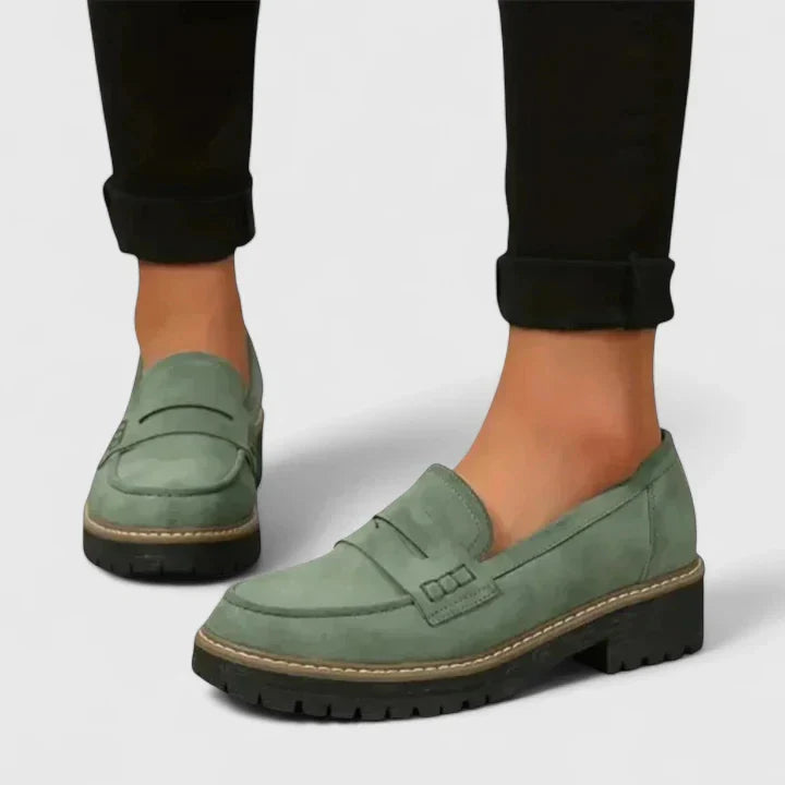 Classic women's slip-on orthopedic loafers, providing superior arch & walking support for enhanced foot comfort.