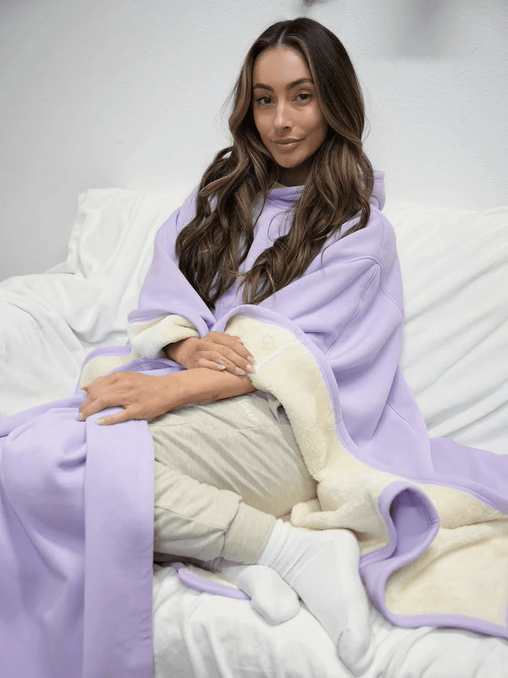 Chic women's oversized hoodie in neutral tones, ultimate comfort loungewear.