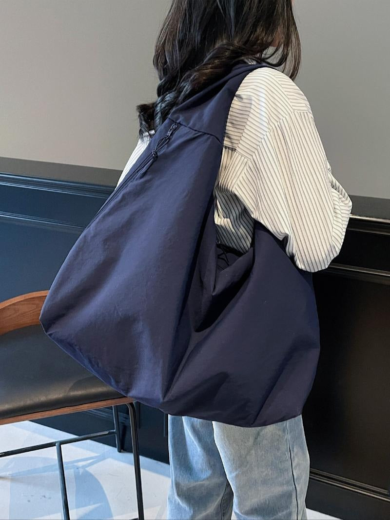 Women's fashion canvas shoulder tote bag, made from natural cotton, large capacity for all essentials