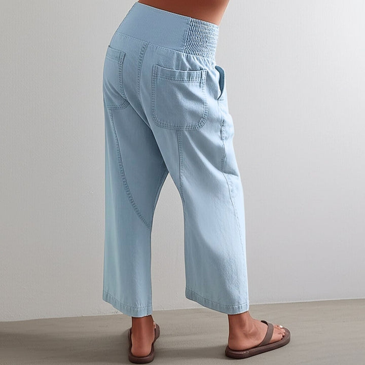 Women's versatile wide leg cotton linen pants, suitable for various casual and summer outfits.