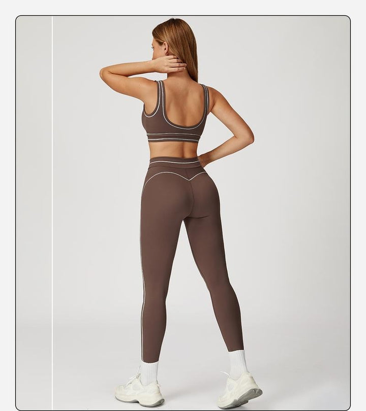 Athletic woman posing confidently in the Women's Sculpting Activewear set, ready for any workout