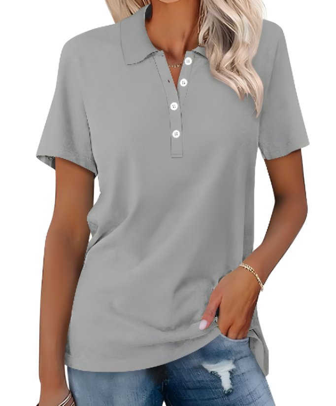Women's short sleeve polo shirt, classic fit. Effortless style & comfort for everyday wear.