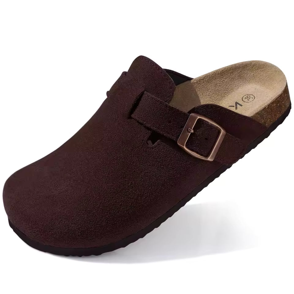 Stylish women's suede clogs, perfect comfort shoes for everyday footwear