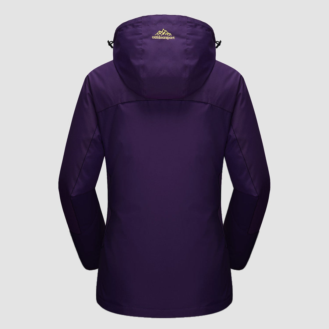 Three-quarter view of the Verona 3-in-1 women's jacket, showcasing its flattering fit and hooded design.