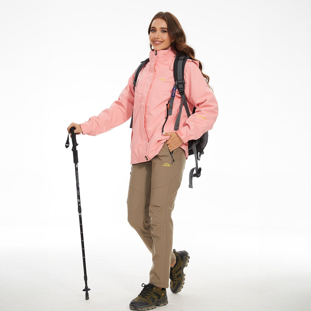 Side view of the Verona 3-in-1 women's waterproof jacket, illustrating its comfortable design for outerwear.