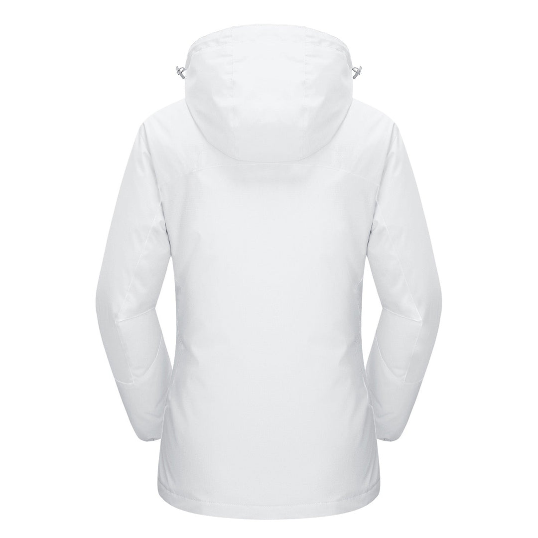 The Verona 3-in-1 women's jacket in a pristine white, a sophisticated choice for cold weather.