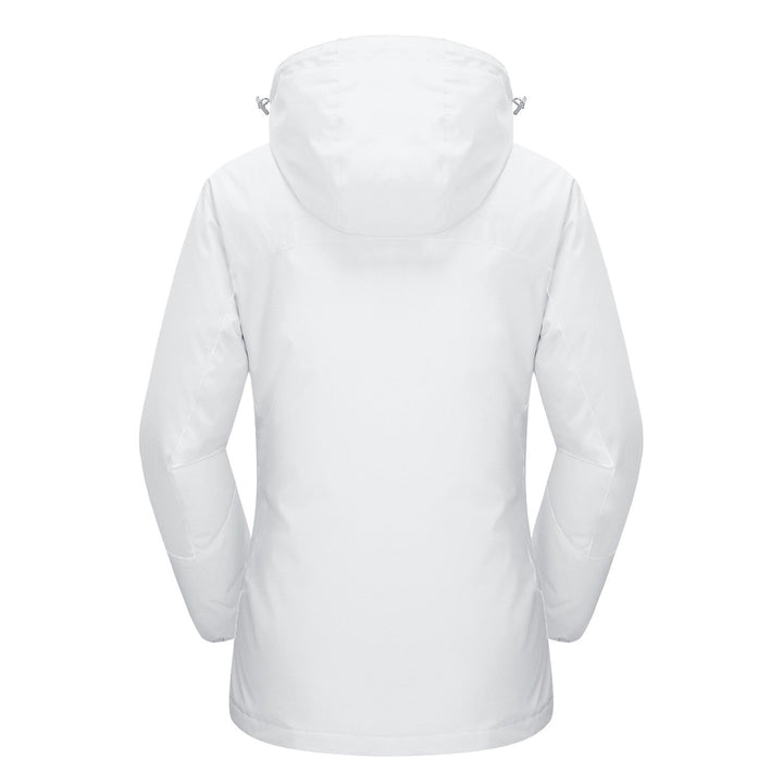 The Verona 3-in-1 women's jacket in a pristine white, a sophisticated choice for cold weather.