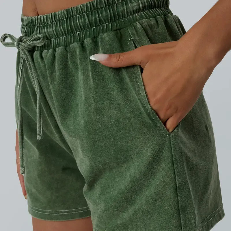 Stylish women's washed cotton lounge set, perfect for home comfort or casual outings