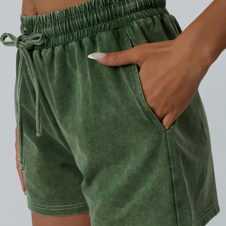 Stylish women's washed cotton lounge set, perfect for home comfort or casual outings