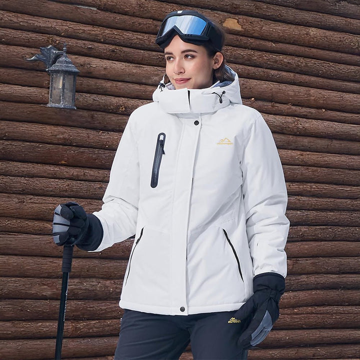 Women's ski jacket with thermal protection, fleece-lined, perfect for extreme cold outdoor sports