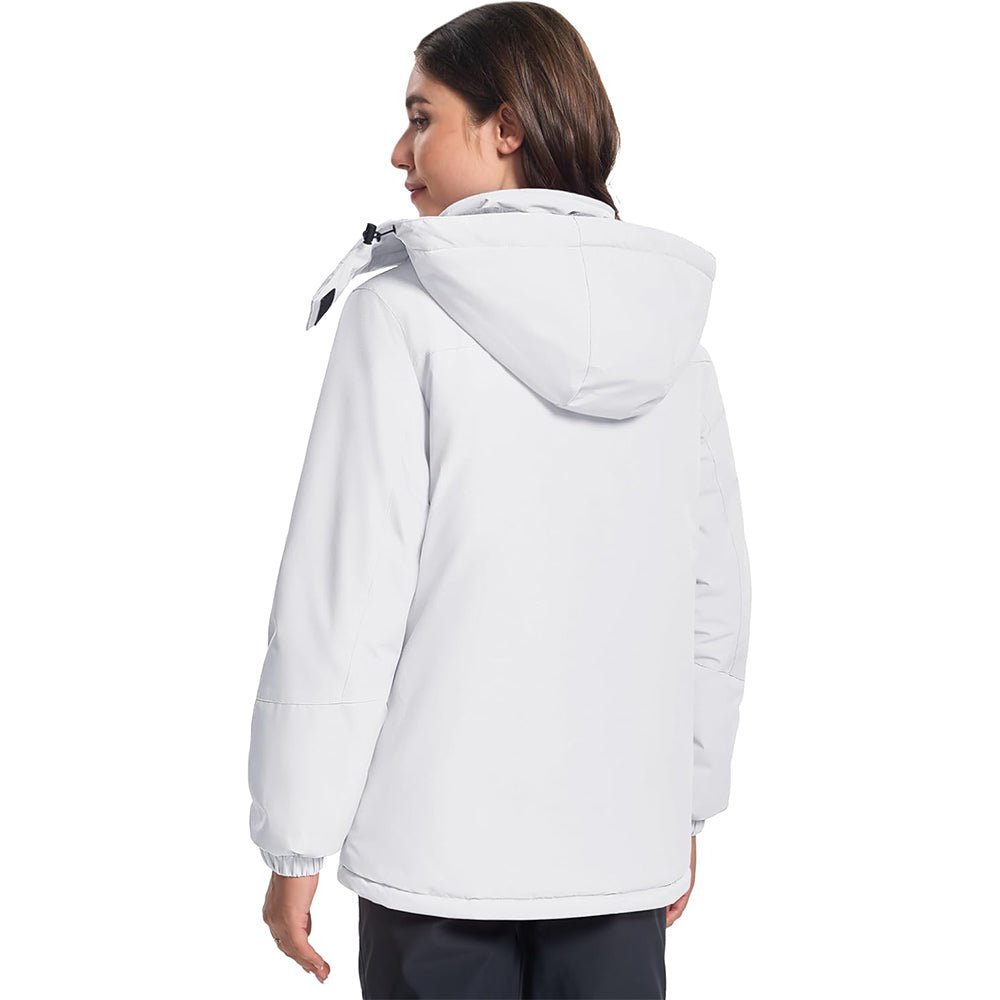 Stylish women's waterproof and fleece-lined ski jacket, blending fashion with function for snow