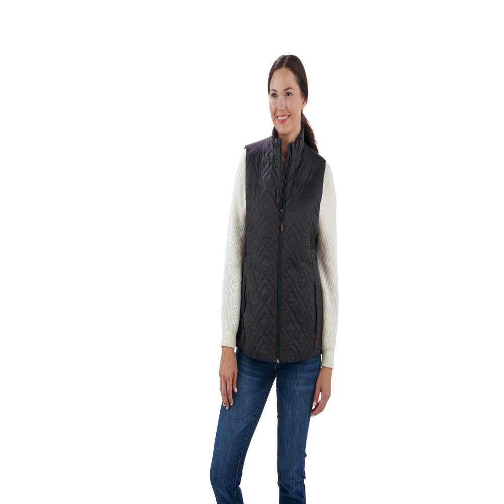 Women's Black Quilted Heated Vest for Cold Weather - Lexians