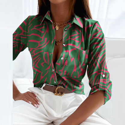 Women's Classic Collared Blouse with Elegant Designs - Lexians