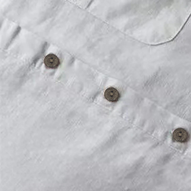 Women's Cotton Linen Shirt Dress with Pockets and Buttons - Lexians