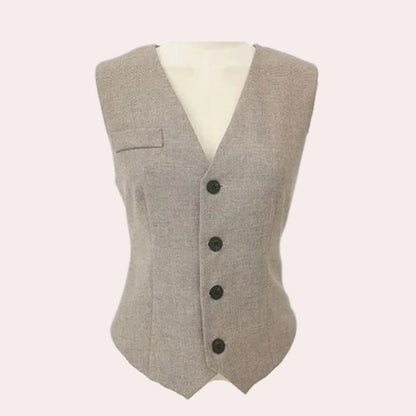 Women's elegant 3-piece suit set with blazer, waistcoat, and trousers in a classic polished design for versatile wear.