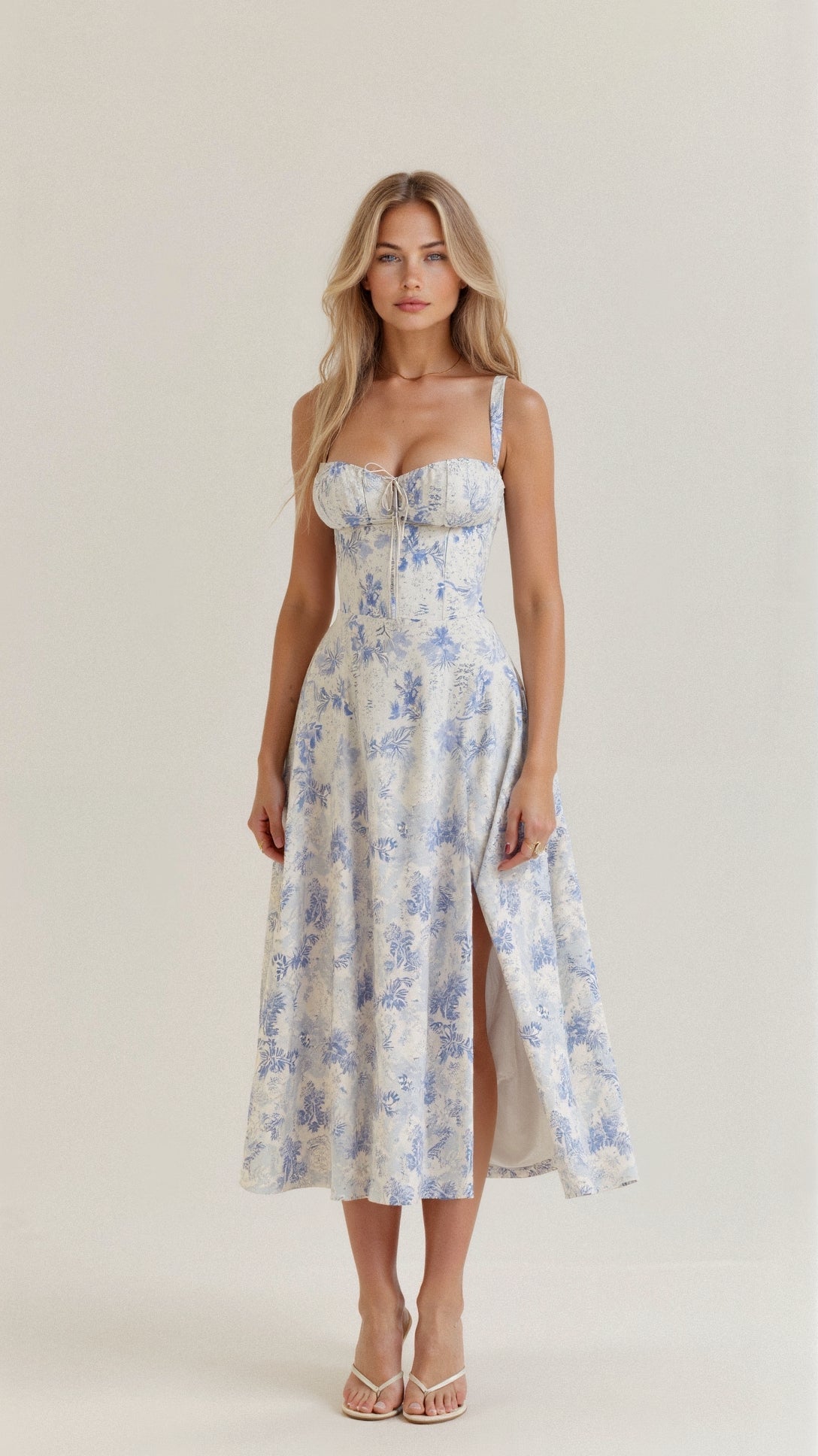 Women's Elegant Corset Summer Dress with Bow Detail - Lexians
